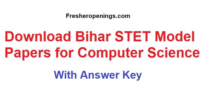 Bihar STET Computer Science Question Paper