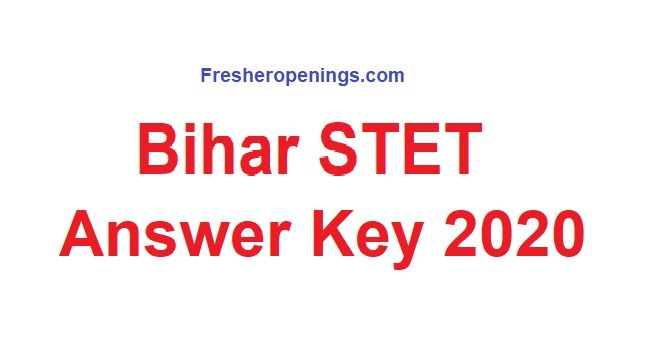 Bihar STET Answer Key 2020