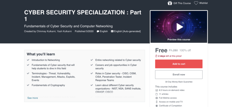 Free Cyber Security Course