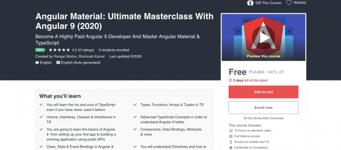 Free Angular 9 Certification Course