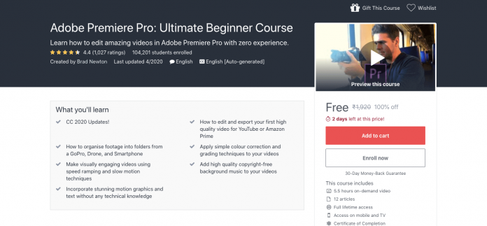 Free Adobe Premiere Pro Course