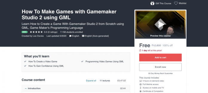 Gamemaker Studio 2 Free Course | 100% Free Certification Course |