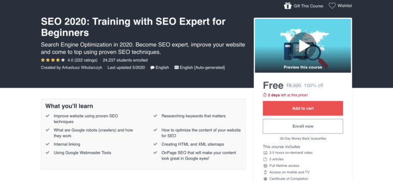 Free SEO Training Course