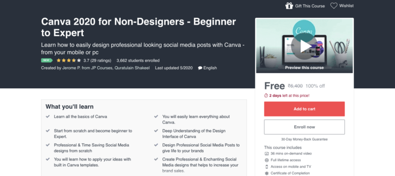 Free Canva 2020 Course