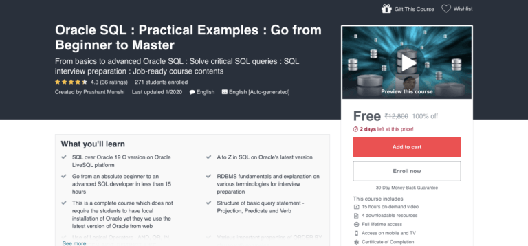 Free Oracle SQL Course