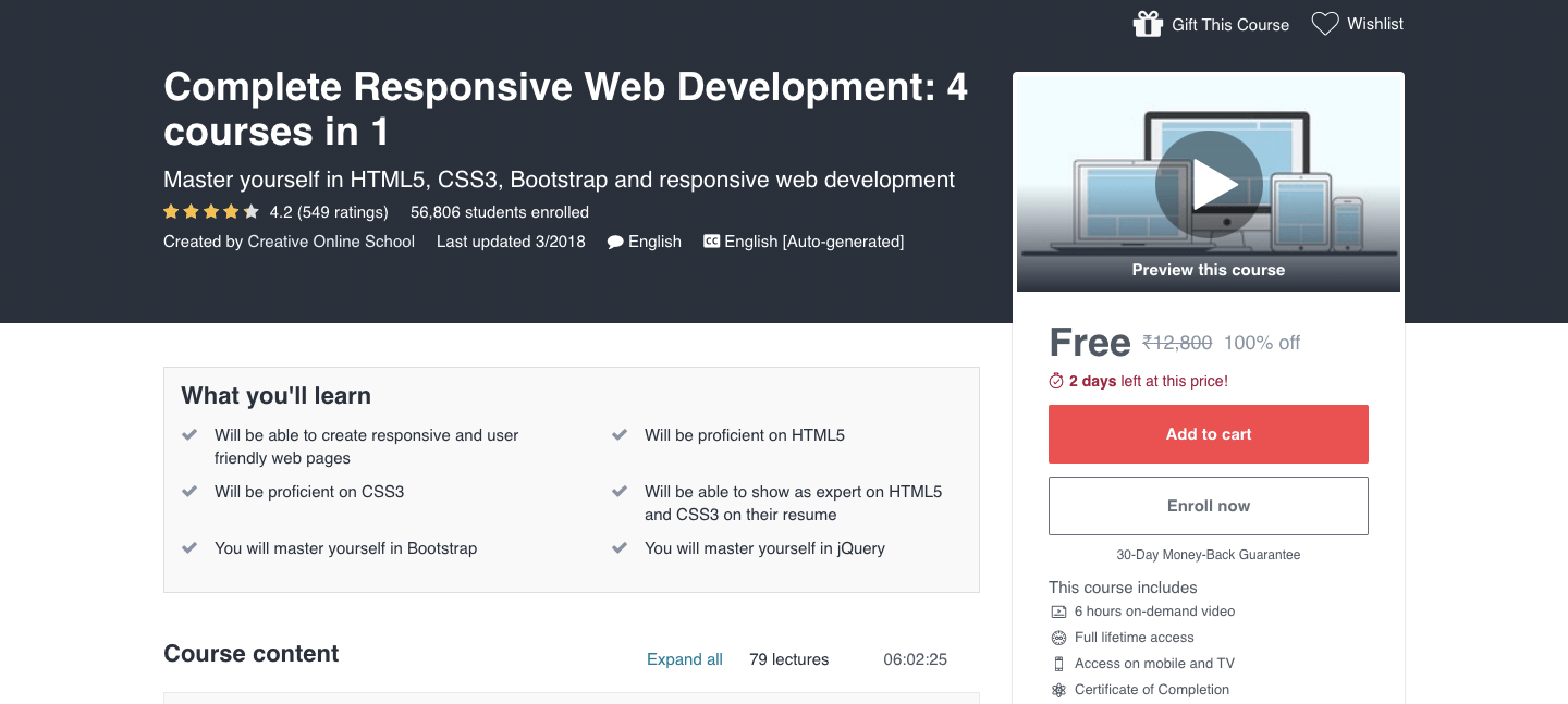 Free Web Development Course