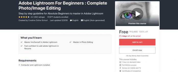 Free Adobe Lightroom Course