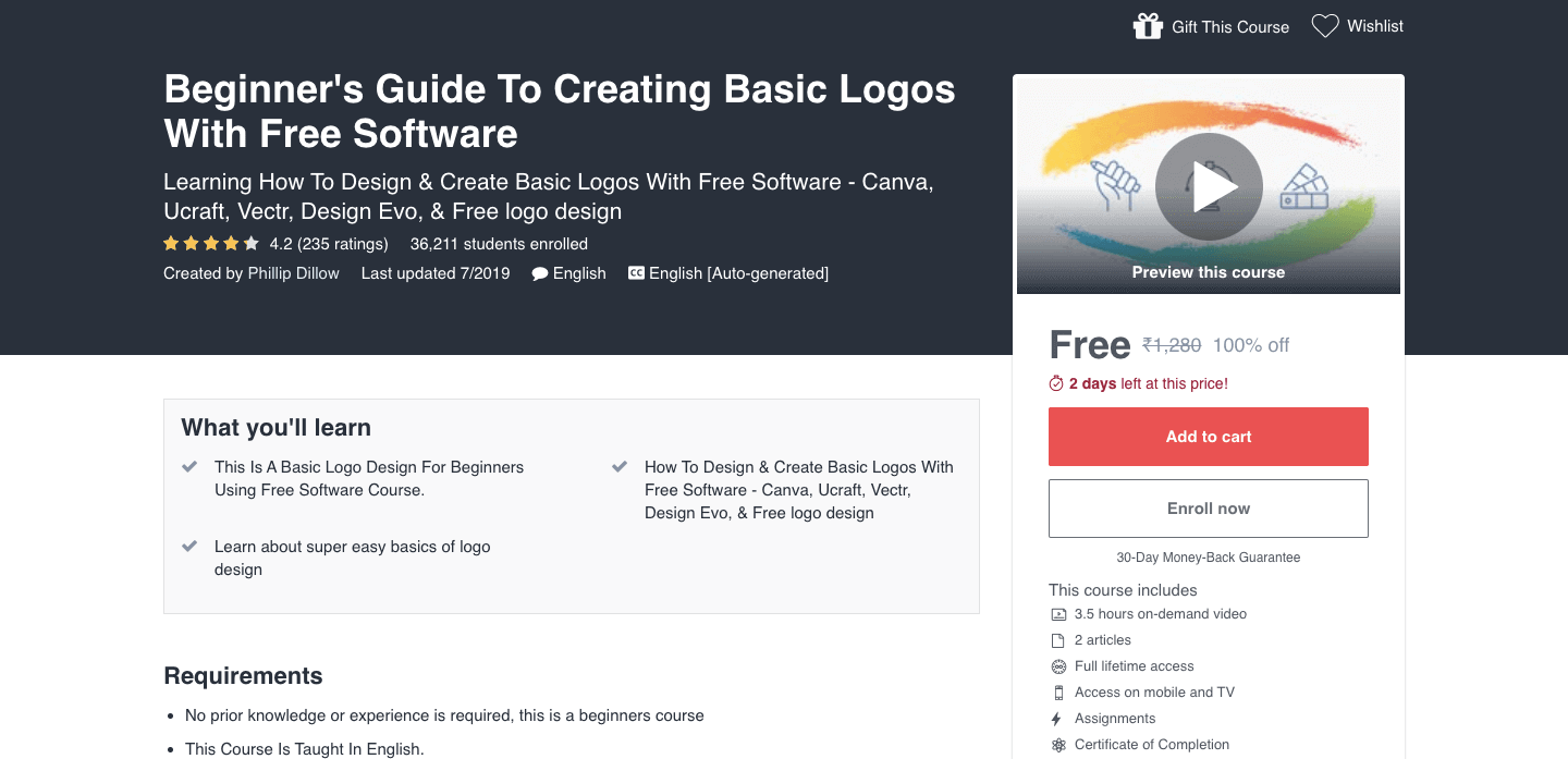 Free Logo Designing Course