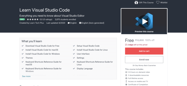 Free Visual Studio Course