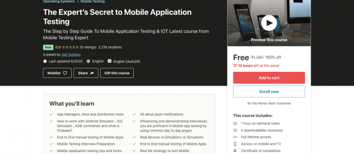 Mobile App Testing Free Course