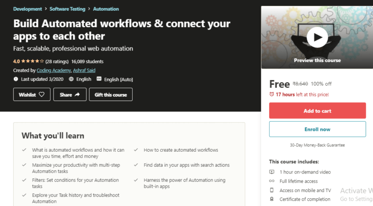 Automated Workflows Creation Course