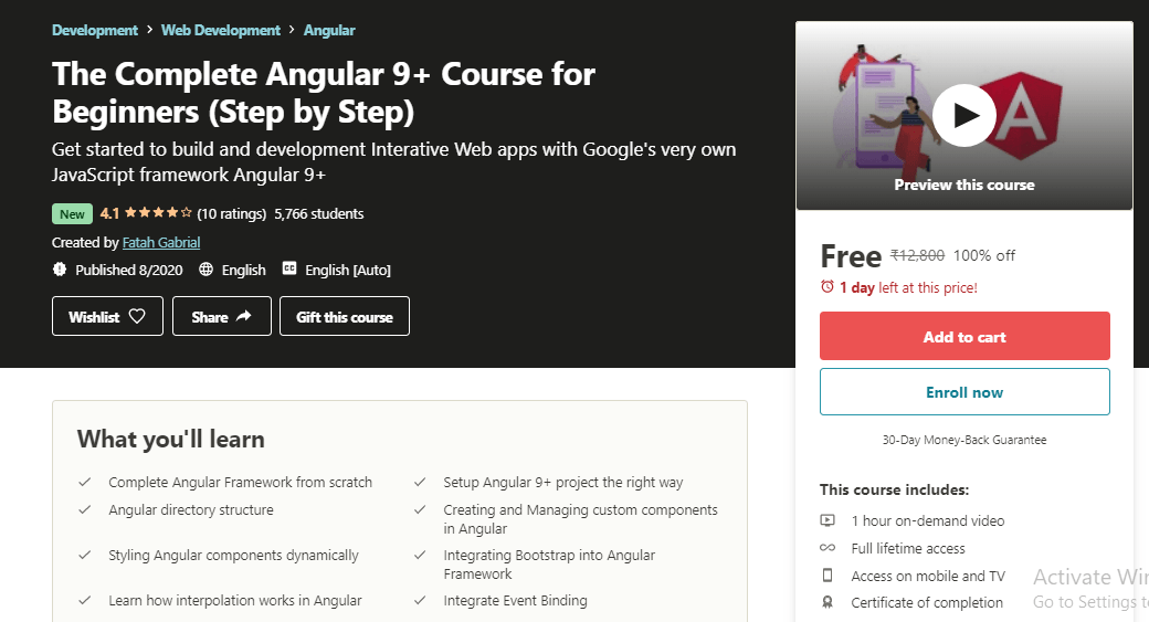 Free Angular 9 Course