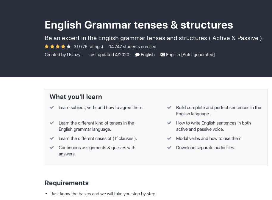 English Grammar tenses & structures