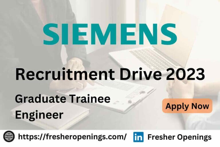 Siemens Recruitment Drive 2023
