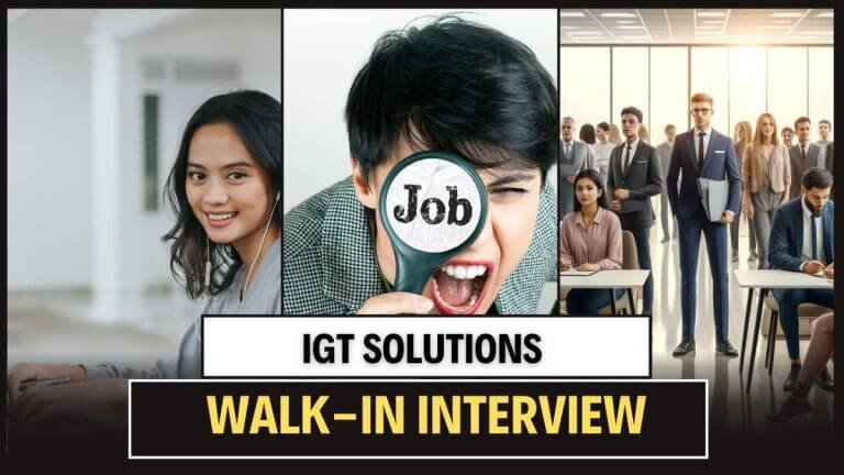 IGT Job Vacancy for Freshers