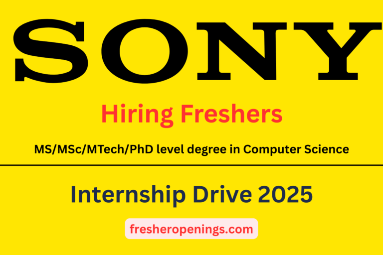 Sony Research India Internship Drive 2025